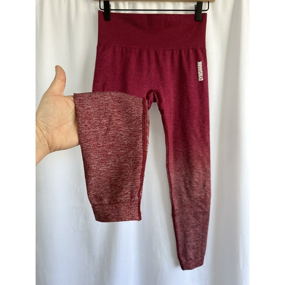 Gymshark Adapt Ombre Seamless Leggings Maroon Burgundy Women's Size XS - Picture 2 of 5